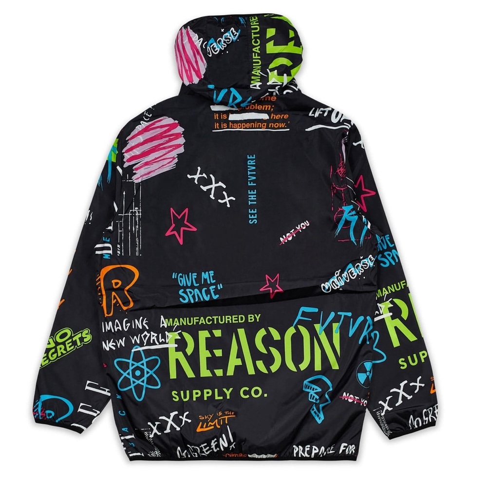 Reason Men's Multicolor Graphic Windbreaker - Picture 3 of 3